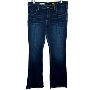 Anthropologie Pilcro Low Rise Boot Cut Jeans Blue Sz 33 Dark Blue Retro